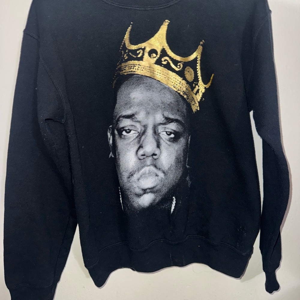 Urban Outfitters Black Crewneck Sweatshirt with Gold Crown Graphic